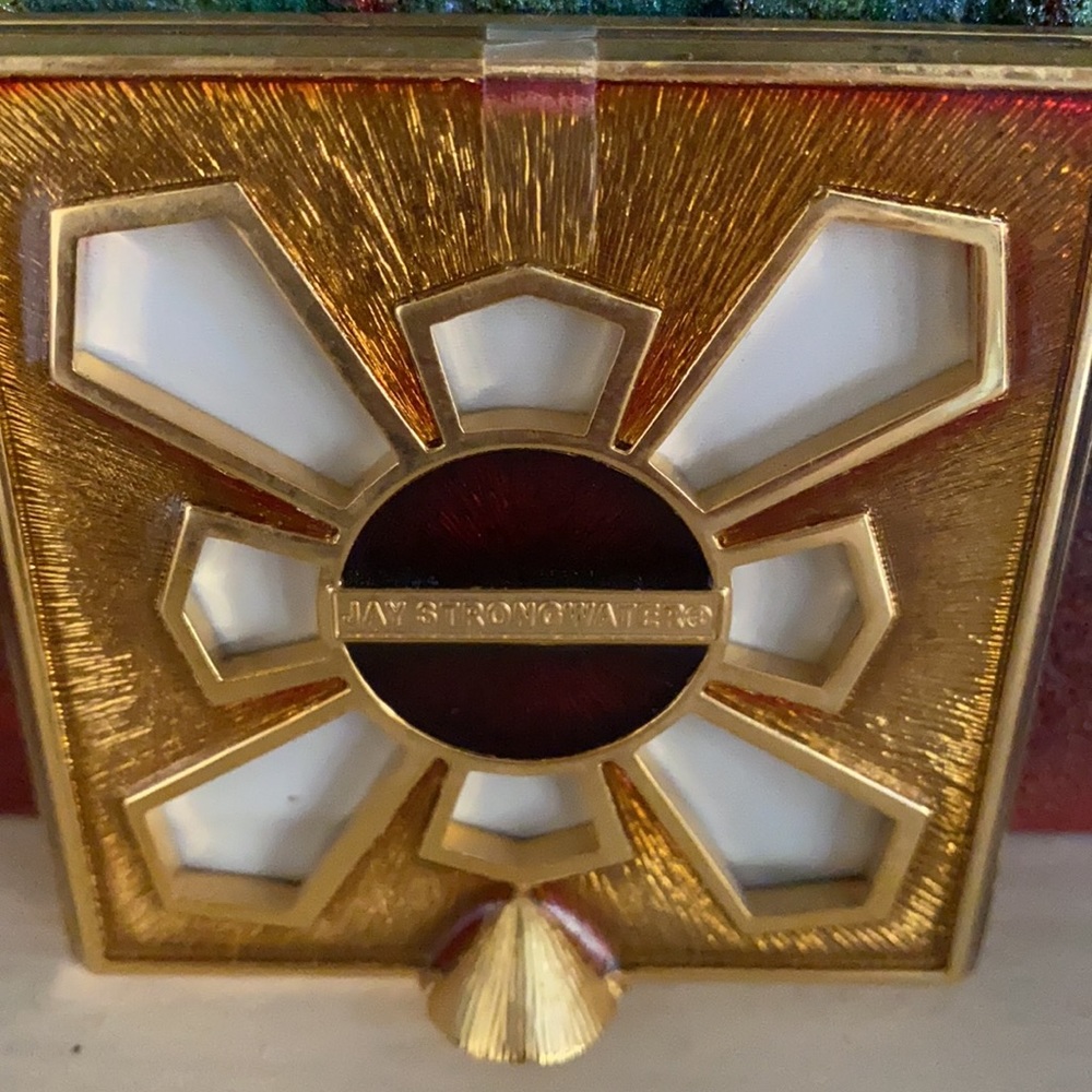 Jay Strongwater Red Enamel Swarovski Square Frame - Picture 4 of 9
